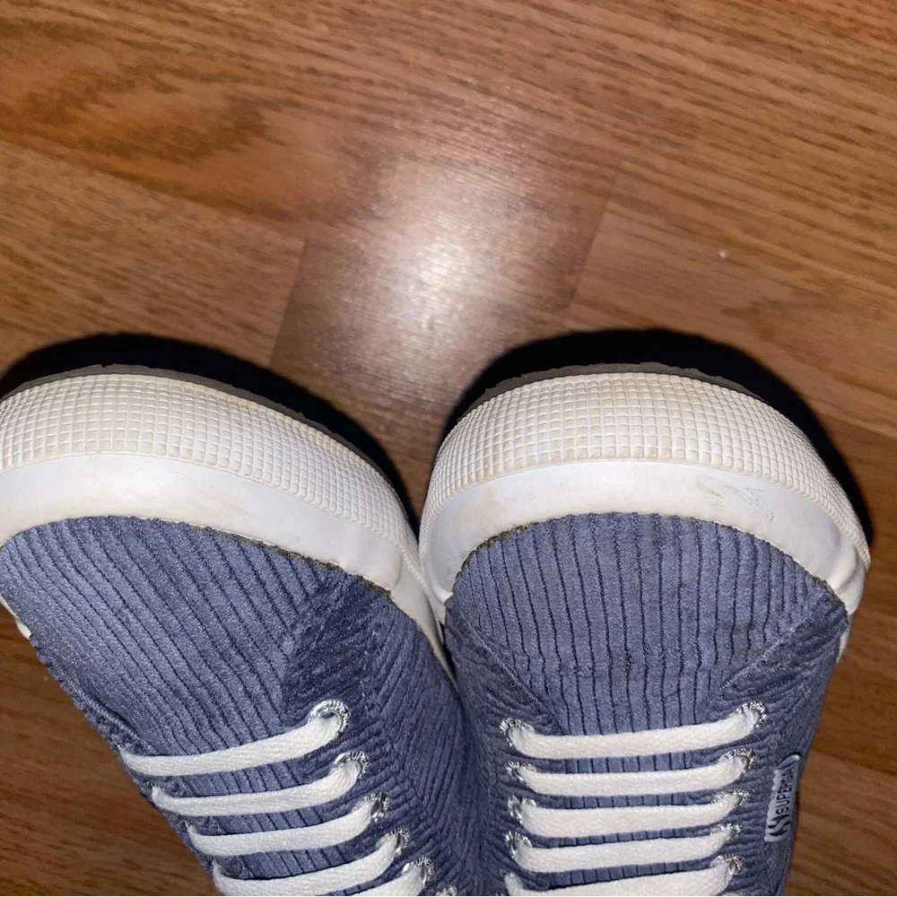 Blue Corduroy Supergas with White Laces - Picture 5 of 6